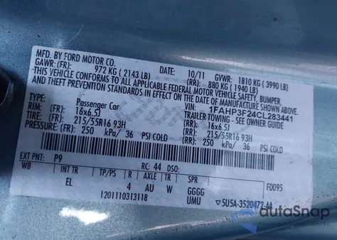 2012 Ford Focus Se from USA, damaged, VIN 1FAHP3F24CL283441